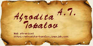 Afrodita Topalov vizit kartica